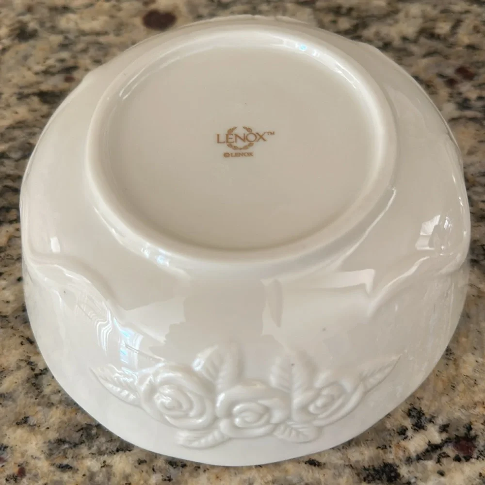 LENOX Rose Elegant Cream Porcelain Bowl